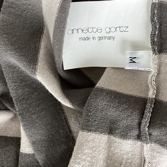 Annette Gortz Grey and Cream Striped Sweater - Picture 8 of 9